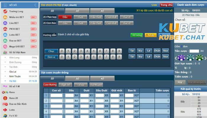 Chơi lô đề tại nhà cái Kubet chuẩn theo cầu kẹp số